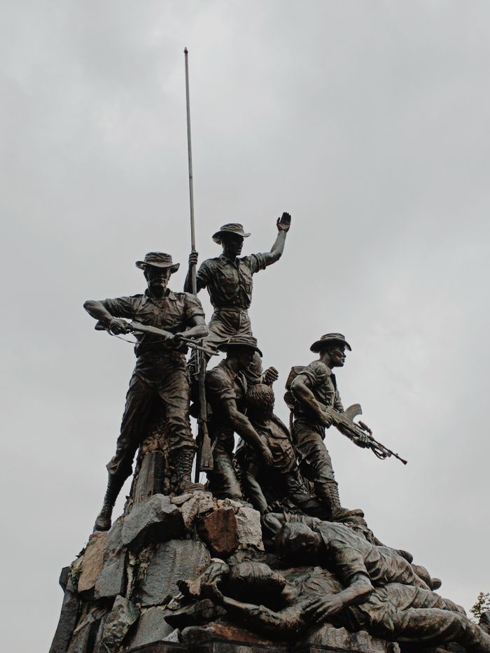 The Tugu Negara, a powerful symbol of bravery, stands in Kuala Lumpur, Malaysia.
